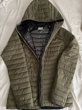 Columbia Olive Green Hooded Puffer Jacket